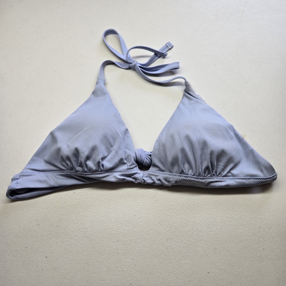 Victoria's Secret Women Swimwear Large Blue Triangle Wireless Top Halter